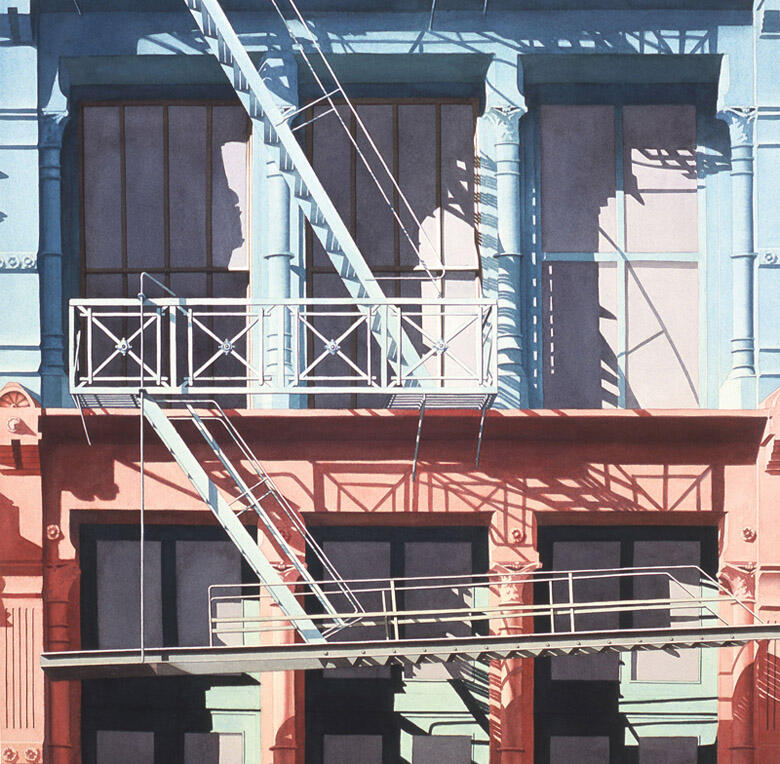 Fire Escape - Fukushima - Watercolor Fire Escape - Fukushima - Watercolor
