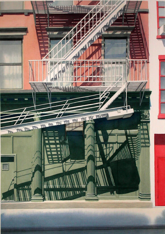 Fire Escape - Fukushima - Watercolor