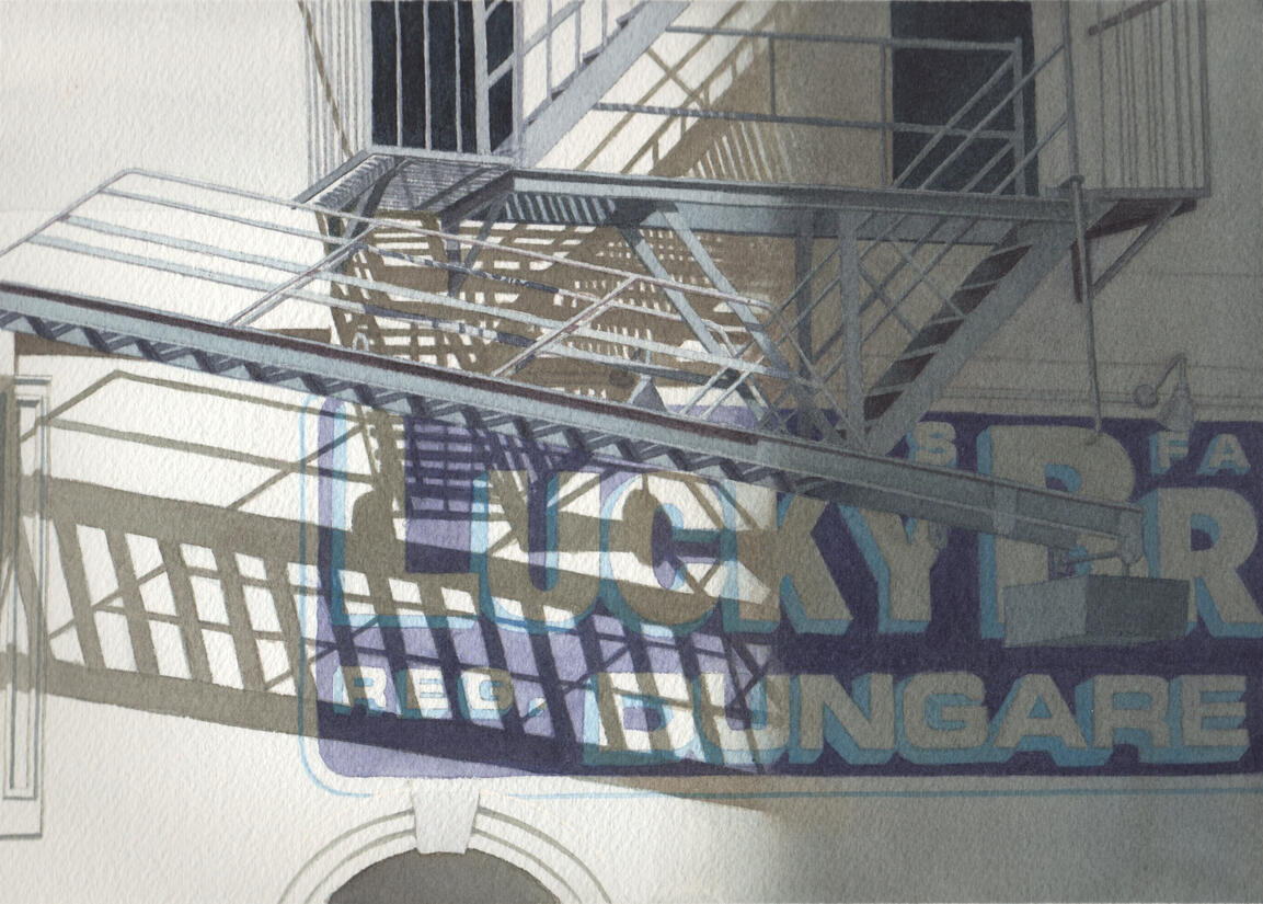 Fire Escape - Fukushima - Watercolor