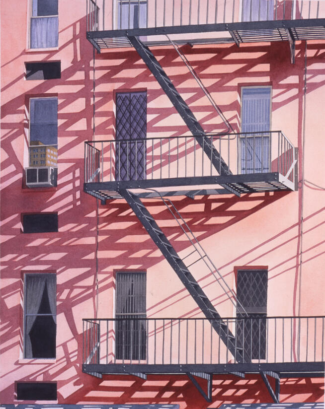 Fire Escape - Fukushima - Watercolor