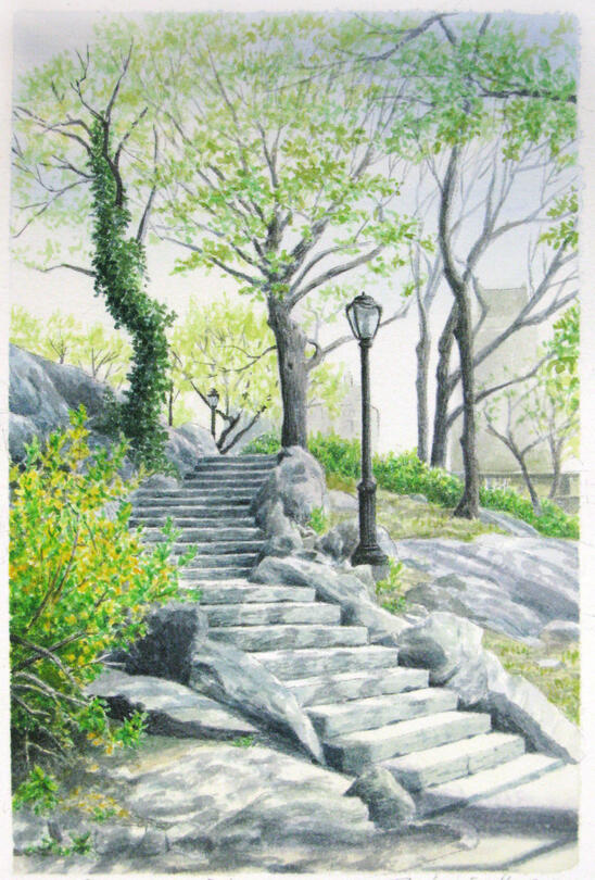 Stone Steps - Central Park (Framed) 8 x 12 Stone Steps - Central Park (Framed) 8 x 12
